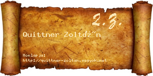 Quittner Zoltán névjegykártya